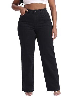 Curvy Plus Size Straight Leg Stretchy Jeans for Women - Comfortable & Stylish